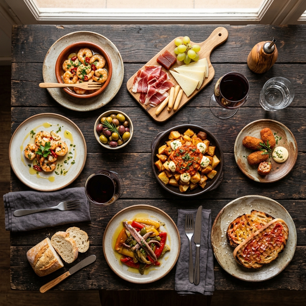 Photo of dishes from above